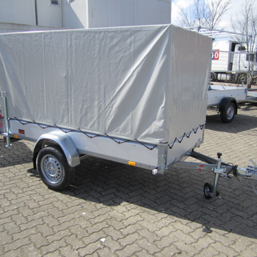 Anhänger Stema Hochplane 750 KG Basic STL 7.5-25-13.1 mit Plane grau und Spriegel 100 cm, ungebremst PKW Anhänger