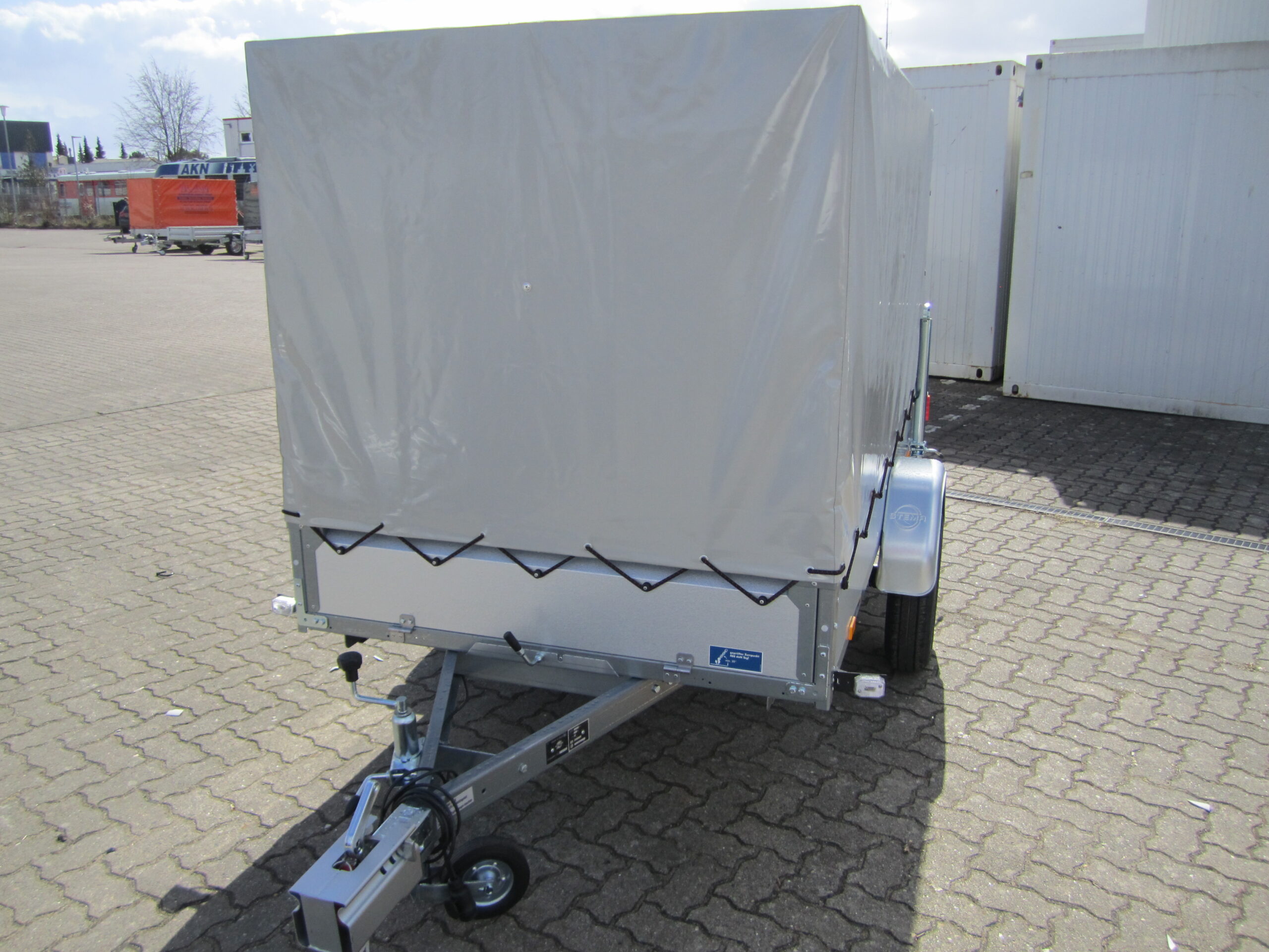 Anhänger Stema Hochplane 750 KG Basic STL 7.5-25-13.1 mit Plane grau und Spriegel 100 cm, ungebremst PKW Anhänger – Bild 3