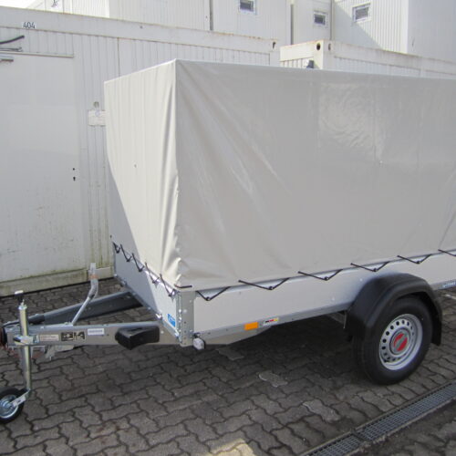Anhänger STL 1300 O2 13-25-13.1 mit Plane grau und Spriegel 100 cm PKW Anhänger