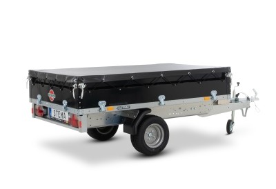 SySTEMA Hochlader Schwarz Pulverbeschichtet 750 KG tiefschwarz RAL 9005+Flachplane schwarz+ Deichselbox aus Riffelblech – Bild 6