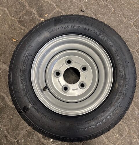 Anhänger Komplett-Rad bis 100 km/h Reifen 195/55R10, 6.00-10,ET25