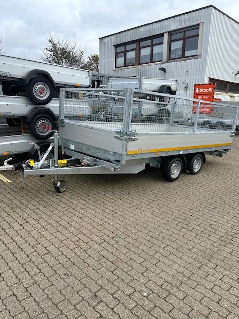 EDUARD 4x2 m . 3,5 t mit 2442 kg Zuladung. 4020 -GD- 3 Seitenkipper, Alu-Auffahrschienen, Bordwände 30cm -3500kg- E & H-Pumpe - Lfh:63cm-195/50R134020 - Laubgitter pendelbar - 70cm hoch – Bild 2