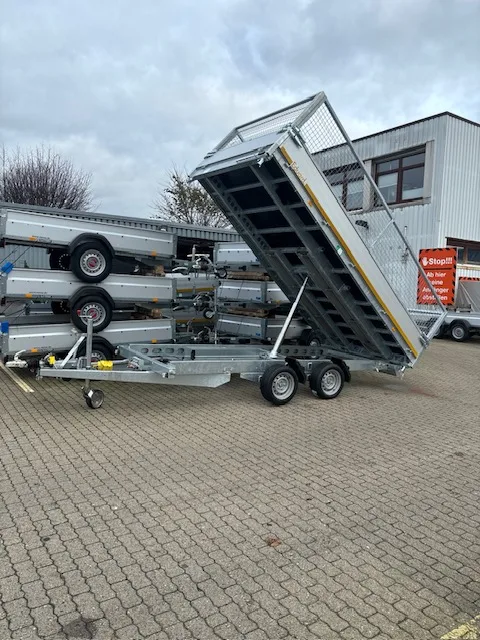 EDUARD 4x2 m . 3,5 t mit 2442 kg Zuladung. 4020 -GD- 3 Seitenkipper, Alu-Auffahrschienen, Bordwände 30cm -3500kg- E & H-Pumpe - Lfh:63cm-195/50R134020 - Laubgitter pendelbar - 70cm hoch – Bild 12