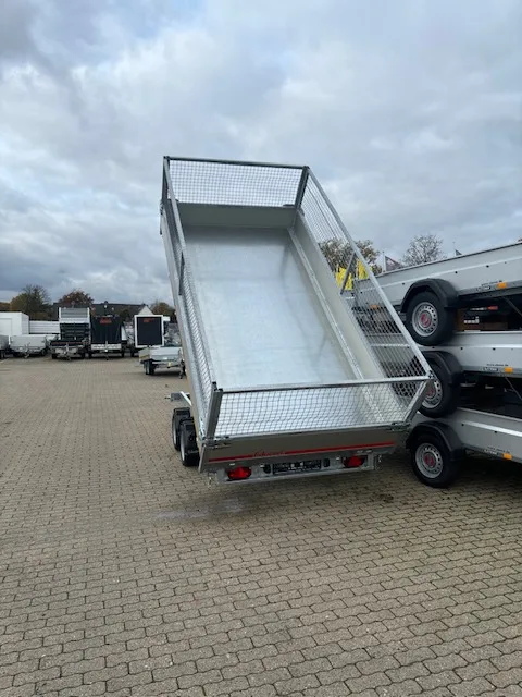 EDUARD 4x2 m . 3,5 t mit 2442 kg Zuladung. 4020 -GD- 3 Seitenkipper, Alu-Auffahrschienen, Bordwände 30cm -3500kg- E & H-Pumpe - Lfh:63cm-195/50R134020 - Laubgitter pendelbar - 70cm hoch – Bild 14