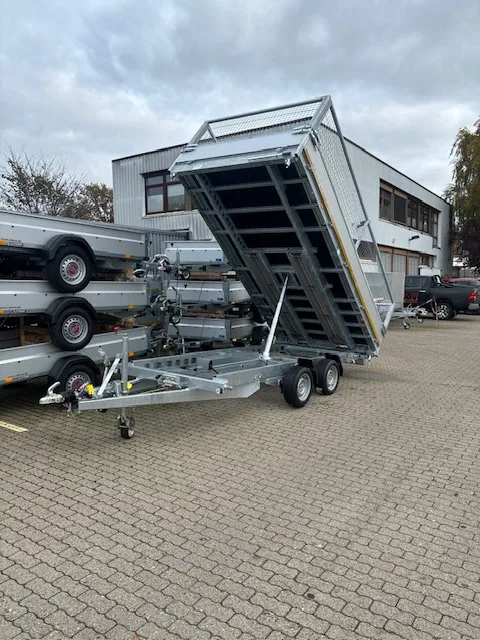 EDUARD 4x2 m . 3,5 t mit 2442 kg Zuladung. 4020 -GD- 3 Seitenkipper, Alu-Auffahrschienen, Bordwände 30cm -3500kg- E & H-Pumpe - Lfh:63cm-195/50R134020 - Laubgitter pendelbar - 70cm hoch – Bild 15