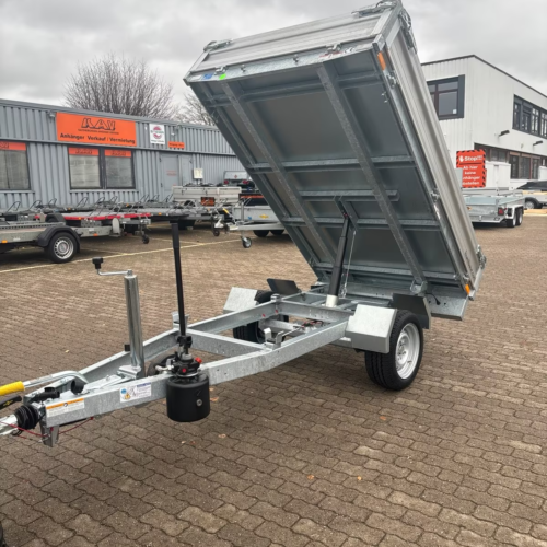 Humbaur 1 Achs Heckkipper 1500 KG 2,30x1,40 m mit Handpumpe .PKW Anhänger Neufahrzeug