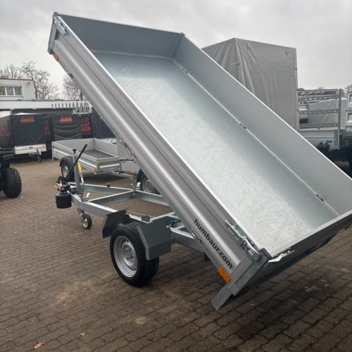Humbaur 1 Achs Heckkipper 1500 KG 2,68x1,50 m Handpumpe PKW Anhänger Neufahrzeug