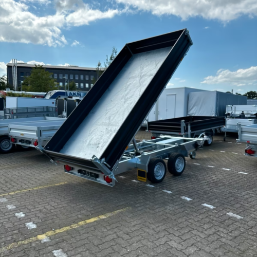 Humbaur 3 Seitenkipper HTK 3500.37 Stahlbordwände schwarz E-Pumpe PKW Anhänger Neu