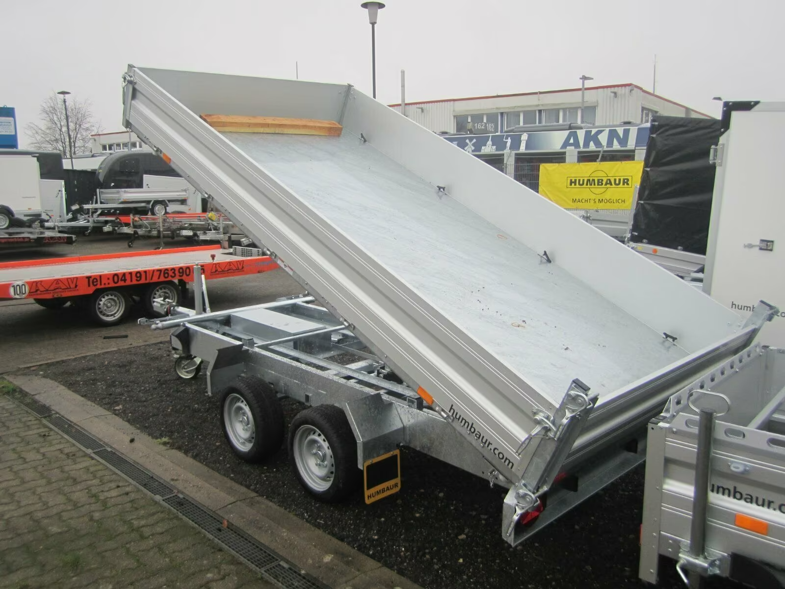 Humbaur 3 Seitenkipper 3,5 t HTK 3500.37 Alu E-Pumpe PKW Anhänger – Bild 7