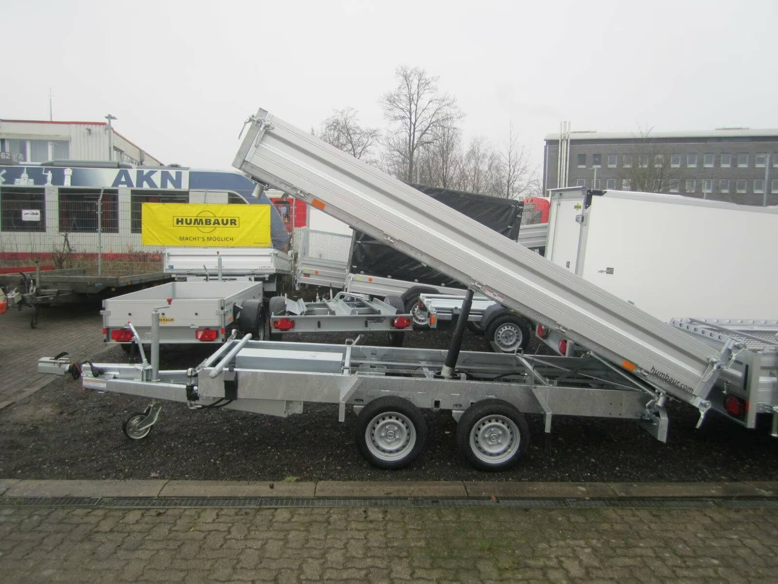 Humbaur 3 Seitenkipper 3,5 t HTK 3500.37 Alu E-Pumpe PKW Anhänger – Bild 10