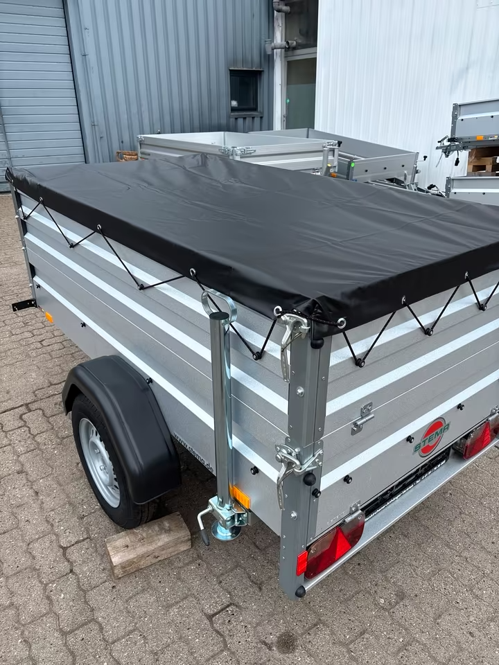 Stema 750 KG Kastenanhänger 201x108 cm Ladefläche FT 7.5-20-10.1B inkl.: Stützrad Abstellstützen Bordwandaufsatz 36 cm Gesamte Bordwand 69 cm Schwarze Flachplane PKW Anhänger – Bild 8